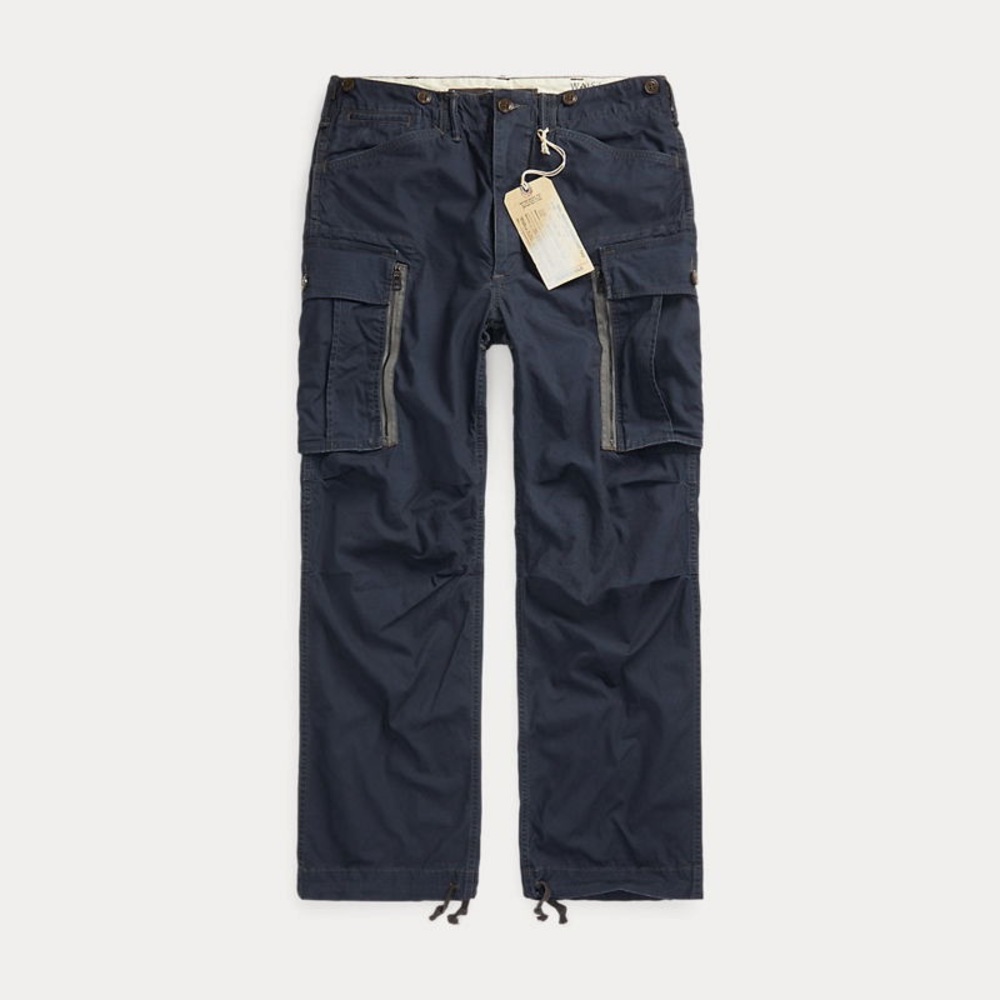 Double RL RRL Ralph Lauren Ranger Poplin Cargo Pant in Navy 31 x 32